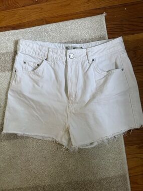 Topshop White Denim Cutoff Shorts